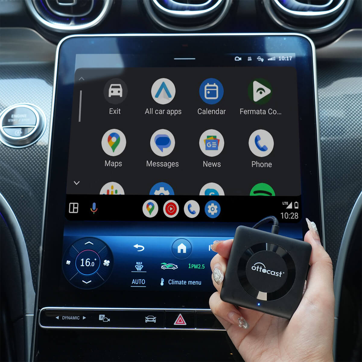Ottocast Tbox UHD Android 13 CarPlay AI Box with HD Output